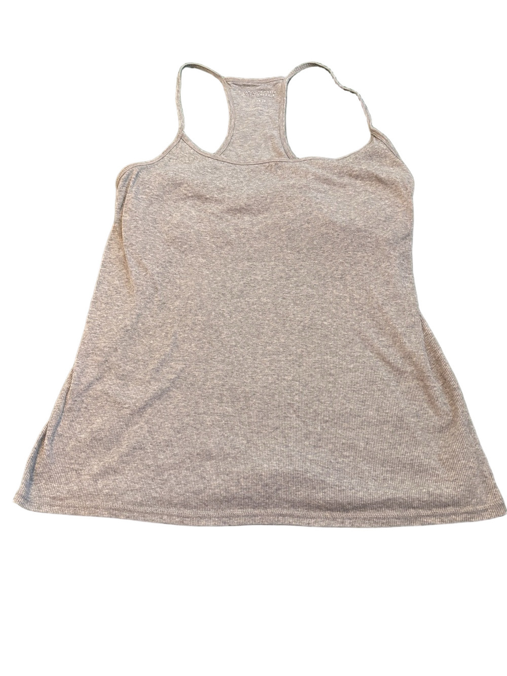 Old Navy Ribbed Racerback Stretch Tank Top Shelf Bra Heather Gray XL